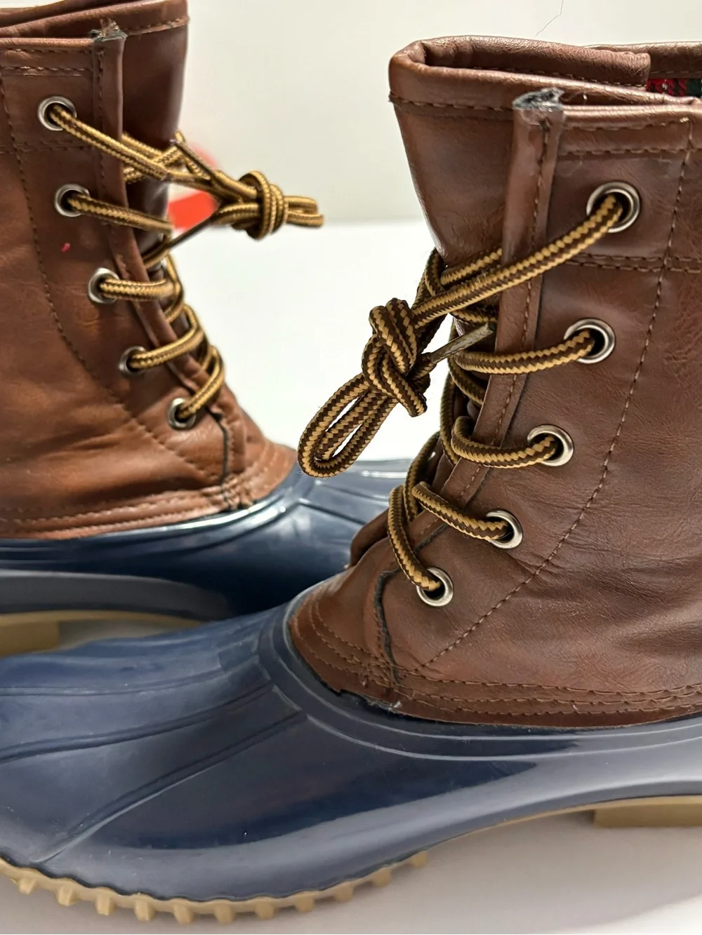 Weatherproof Brown and Navy Waterproof Duck Boots